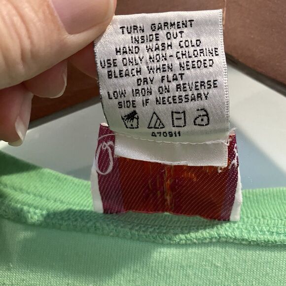 Quacker Factory Top Women XS Green Terry Cloth Dragonfly Beaded Embroidered - Picture 7 of 9